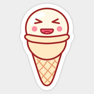 Laughing Ice Cream Emoji Sticker